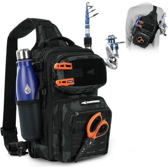 KastKing BlowBak Tactical Fishing Sling Tackle Bag-Lightweight Fishing - Picture 1 of 7